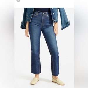 Everlane The Cheeky Bootcut crop Jean dark blue wash w/ contrast panel Size 28